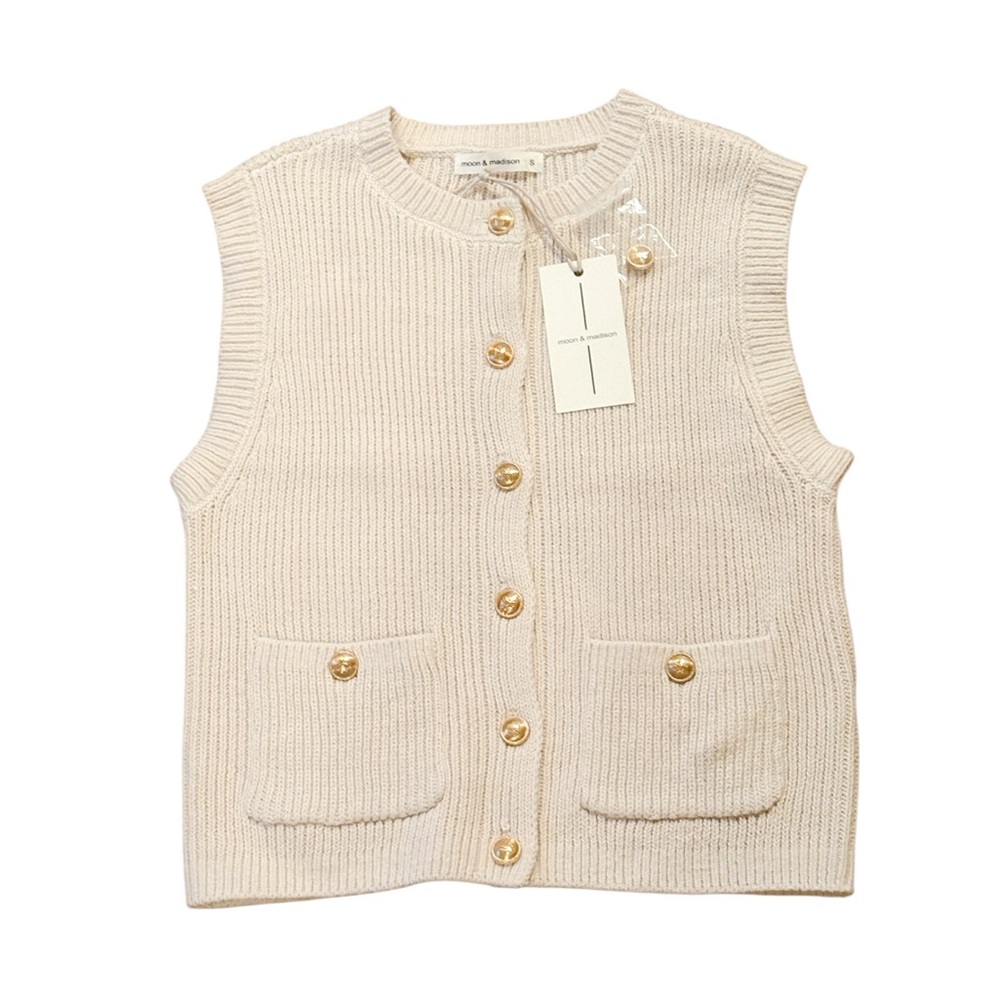 Moon & Madison Button Down Knit Sweater Vest
